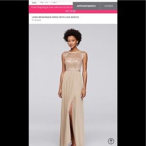 Davids Bridesmaid Dress F19328 Gold Metallic